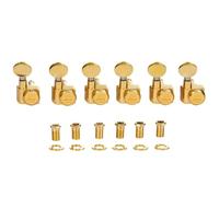 KAISH 21:1 Dual Pin (No Screws) Locking Tuners 2 Pin Locking Tuning Keys Pegs Tuning Machine Heads fits for American Series Strat/Tele Guitars Vintage Oval Button Gold