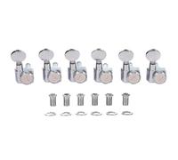 KAISH 21:1 Dual Pin (No Screws) Locking Tuners 2 Pin Locking Tuning Keys Pegs Tuning Machine Heads fits for American Series Strat/Tele Guitars Vintage Oval Button Chrome