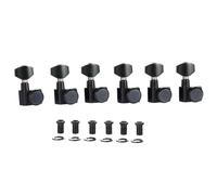 KAISH 21:1 Dual Pin (No Screws) Locking Tuners 2 Pin Locking Tuning Keys Pegs Tuning Machine Heads fits for American Series Strat/Tele Guitars Contemporary Button Black