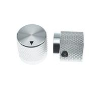 KAISH 2pcs 43/64"(17mm) Diam. Aluminium Potentiometer Knobs 1/4" Universal Metal Pot Knobs for Guitar/Bass/Efffect Pedal/AMP Amplifier/Preamps/Power Amplifier/Audio Equipments Silver with Indicator