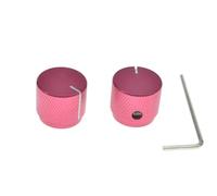 KAISH 2pcs 51/64"(20mm) Diam. Aluminium Potentiometer Knobs 1/4" Universal Metal Pot Contrl Knobs for Guitar/Bass/AMPS Amplifier/Preamps/Efffect Pedal/Audio Equipments Red with Indicator Line