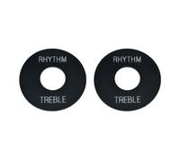 KAISH 2pcs Black with Silver Letters LP Guitar Toggle Switch Washer Pl
