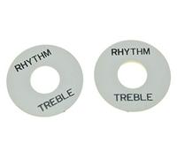 KAISH 2pcs White with Black LP Guitar Toggle Switch Washer Plate Rhythm Treble Ring for Les Paul