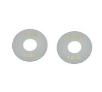 KAISH 2pcs White with Gold Letters Guitar Toggle Switch Washer Rhythm Treble Ring for Les Paul