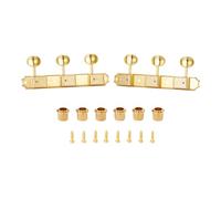 KAISH 3-per-side on a Plate 3x3 Vintage Diecast Guitar Tuners Tuning Keys Machines for Gibson/Epi Les Paul JR Metal Oval Knob Gold