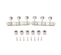 KAISH 3-per-side on a Plate 3x3 Vintage Diecast Guitar Tuners Tuning Keys Machines for Gibson/Epi Les Paul JR Metal Oval Knob Nickel