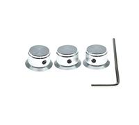 KAISH 3pcs Aluminium Potentiometer Knobs 1/4" Universal Top Hat Knobs Bell Control Knob with Set Screw for Guitar/Bass/AMPS/Preamps Silver without Indicator
