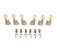 KAISH 3x3 Keystone Button Locking Tuners 18:1 Guitar Tuning Keys Locking Tuning Machines for LP/Les Paul/SG/ES or Acoustic Guitars Relic Nickel