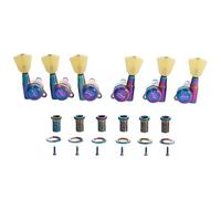 KAISH 3x3 Keystone Button Locking Tuners 18:1 Guitar Tuning Keys Locking Tuning Machines for LP/Les Paul/SG/ES or Acoustic Guitars Burnt Chrome