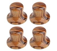 KAISH 4-Pack Wood Knobs Bell Knobs Guitar Bass Top Hat Wood Knobs For Metric Pots Zebra Wood