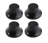 KAISH 4-Pack Wood Knobs LP/Strat Style Bell Knobs Guitar Bass Top Hat Wood Knob with Indicator Dot Ebony Wood