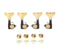 KAISH 4 String 2R2L 18:1 Sealed Bass Tuners Bass Guitar Tuning Keys Tuning Machine Heads for Ibanez/Yamaha Style Acoustic/Electric Bass Black with Gold