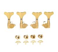 KAISH 4 String 2R2L 18:1 Sealed Bass Tuners Bass Guitar Tuning Keys Tuning Machine Heads for Ibanez/Yamaha Style Acoustic/Electric Bass Gold