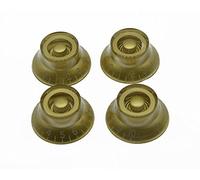 KAISH 4pcs Gold with White Number LP Guitar Bell Knobs Top Hat Knobs for Les Paul