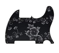 KAISH 5 Hole 3D Printed Tele Style Blank Guitar Plastic Pickguard TL Scratch Plate for Esquire Telecaster/Tele Flower Pattern