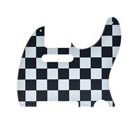 KAISH 5 Hole 3D Printed Vintage Style Tele Guitar Plastic Pickguard TL Pick Guard for USA/Mexico Telecaster/Tele Black/White Grid