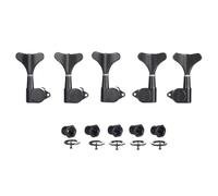 KAISH 5 String 3R2L 18:1 Sealed Bass Tuners Bass Guitar Tuning Keys Tuning Machine Heads for Ibanez/Yamaha Style Acoustic/Electric Bass Black