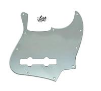 KAISH 5 String J Bass Style Pick Guard Bass Pickguard Scratch Plate for USA/Mexican 5 String J Bass Silver Mirror