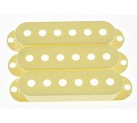 KAISH 50mm Pole Spacing ST Strat Style Guitar Pickup Covers 3 Single Coil Pickup Covers for Stratocaster/Strat Aged White