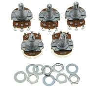 KAISH 5x Audio A250K Large Base Guitar Pots w/ 18mm Long Split Shaft 250K Potentiometers