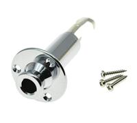 KAISH 6.35mm Acoustic Electric Guitar Bass Mono Endpin Output Jack Strap Button Jack Socket Chrome