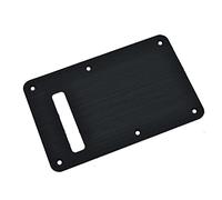 KAISH 6-Hole Metal Aluminum Anodized Modern Style ST/Strat Back Plate Tremolo Trem Cavity Cover for USA/Mexico Stratocaster/Strat Black