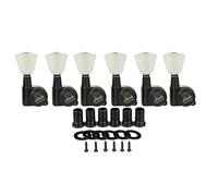 KAISH 6 in-line Keystone Button Locking Tuners 18:1 Guitar Tuning Keys Locking Tuning Machines for LP/Les Paul/SG/ES or Acoustic Guitars Burnt Black
