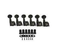 KAISH 6 Inline 18:1 Locking Tuners Tuning Keys Guitar Locking Tuning Machines with Mini Oval Buttons for Strat/Tele/Electric Guitars Black