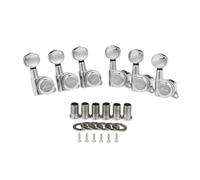 KAISH 6 Inline 18:1 Locking Tuners Tuning Keys Guitar Locking Tuning Machines with Mini Oval Buttons for Strat/Tele/Electric Guitars Chrome