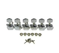 KAISH 6 Inline Semi-Closed Guitar Tuning Keys Pegs Guitar Tuners Machine Heads for Electric Guitars Chrome