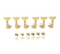 KAISH 6 String 3R3L 18:1 Sealed Bass Tuners Bass Guitar Tuning Keys Tuning Machine Heads for Ibanez/Yamaha Style Acoustic/Electric Bass Gold