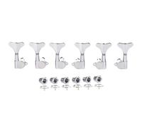 KAISH 6 String 3R3L 18:1 Sealed Bass Tuners Bass Guitar Tuning Keys Tuning Machine Heads for Ibanez/Yamaha Style Acoustic/Electric Bass Chrome