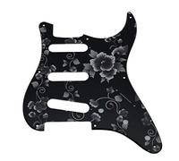 KAISH 8 Hole 3D Printed American Vintage Strat Style SSS Pickguard ST Guitar Plastic Pick Guard Scratch Plate for Stratocaster/Strat Flower Pattern