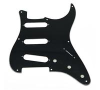 KAISH 8 Hole American Vintage Style Strat SSS Pickguard ST Guitar Pick Guard Scratch Plate for Strat/Stratocaster Black 3 Ply
