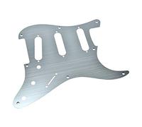 KAISH 8 Hole Metal Aluminum Anodized Vintage Style ST/Strat SSS Pickguard Guitar Pick Guard Scratch Plate for USA/Mexico Stratocaster/Strat Silver