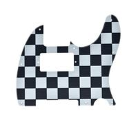KAISH 8 Hole Tele Style Humbucker Pickguard TL Guitar Pick Guard for Telecaster/Tele Black/White Grid