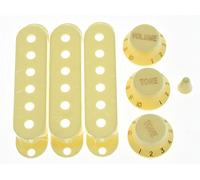 KAISH Aged White ST Strat Pickup Covers Knobs and 5 Way Switch Tip Cap