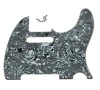 KAISH American Vintage 5 Hole Tele Pickguard TL Guitar Pick Guard Scratch Plate for Tele/Telecaster Black White Shell