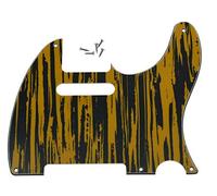 KAISH American Vintage 5 Hole Tele Pickguard TL Guitar Pick Guard Scratch Plate for Tele/Telecaster Black Yellow Wicker