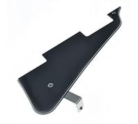 KAISH Black 3 Ply LP Guitar Pickguard with Chrome Stainless Steel Bracket and Steel Mounting Screws for USA Les Paul