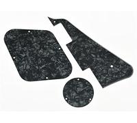 KAISH Black Pearl LP Pickguard & Rear Plate Switch Plate Cavity Covers for Epiphone Les Paul