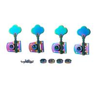 KAISH Burnt Chrome Lefty Cloverleaf Bass Tuners Bass Tuning Machines Bass Tuning Keys for Standard/Highway One Series Jazz J Bass/Precision P Bass