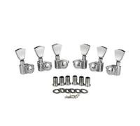KAISH Chrome 3+3 Locking Tuners 21:1 Locking Tuning Machines Locking Tuning keys with Keystone Buttons for USA Les Paul/SG/ES/or Acoustic Guitars