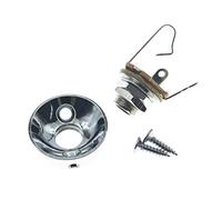 KAISH Chrome Brass American Thread Electric Guitar Jackplate Electrosocket Jack Plate with Brass Output Mono Jack and Screws for FD American/MIM Style Tele/Telecaster