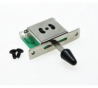 KAISH Chrome Electric Guitar 3 Way Pickup Switch with Black Tip Screws for Strat Tele