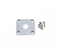 KAISH Chrome Metal Curved Bottom Jack Plate Curved Base Square Jackplate for Les Paul LP Guitars