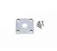 KAISH Chrome Metal Curved Bottom Jack Plate Curved Base Square Jackplate for Les Paul LP Guitars