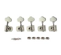 KAISH Cloverleaf Lefty 5 String Bass Tuners Bass Tuning Machines 5 String Bass Tuning Keys for Standard/Highway One Series Jazz Bass J Bass/Precision Bass P Bass Nickel 4 Left/1 Right