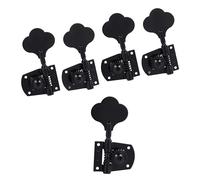 KAISH Cloverleaf Lefty 5 String Bass Tuners Bass Tuning Machines 5 String Bass Tuning Keys for Standard/Highway One Series Jazz Bass J Bass/Precision Bass P Bass Black 4 Left/1 Right