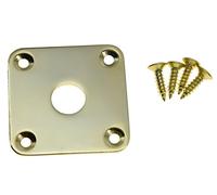 kaish Flat Bottom Metal Jack Plate Flat Bottom Square Socket Plate for Gibson LP Les Paul Gold
